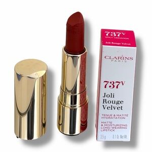 Clarins Joli Rouge Velvet Moisturizing Long Wearing Lipstick 737 Spicy Cinnamon